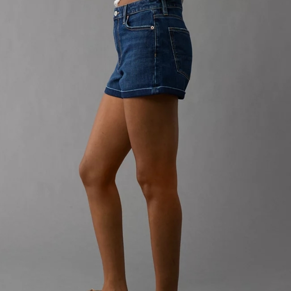 American Eagle Outfitters Blue Jean Shorts High-Waisted Fitted